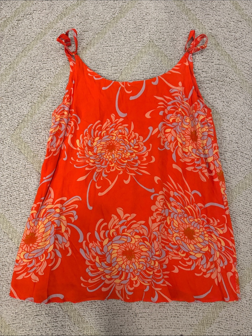 New CAbi Orange Floral Spaghetti-Strap Camisole small - Picture 3 of 3